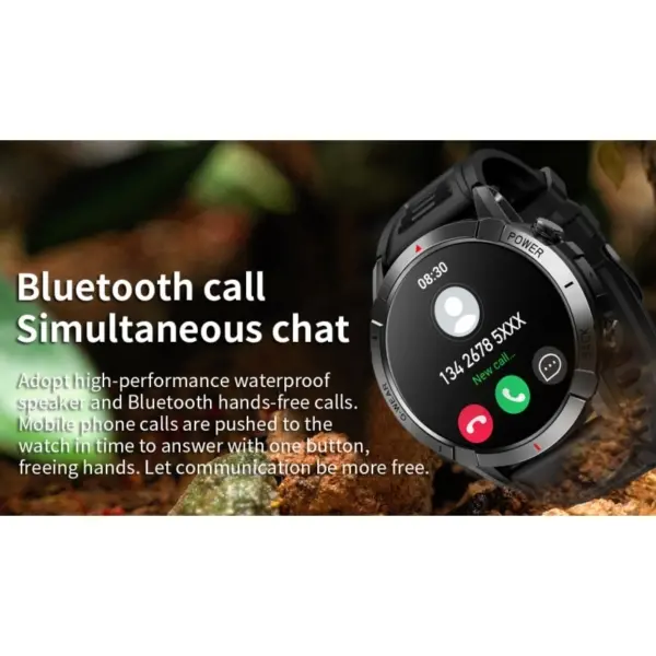 NX10 AMOLED HD Touch Screen Smartwatch. 1.43" aktivitets ur. Obsidian Black. - Image 30