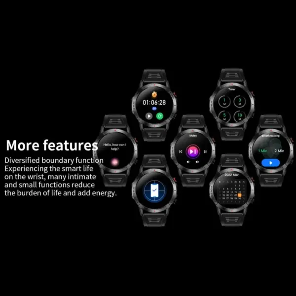 NX10 AMOLED HD Touch Screen Smartwatch. 1.43" aktivitets ur. Obsidian Black. - Image 31