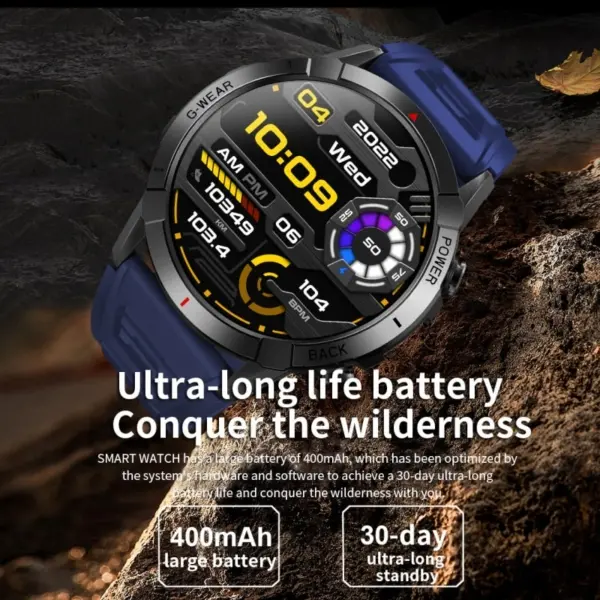 NX10 AMOLED HD Touch Screen Smartwatch. 1.43" aktivitets ur. Obsidian Black. - Image 33