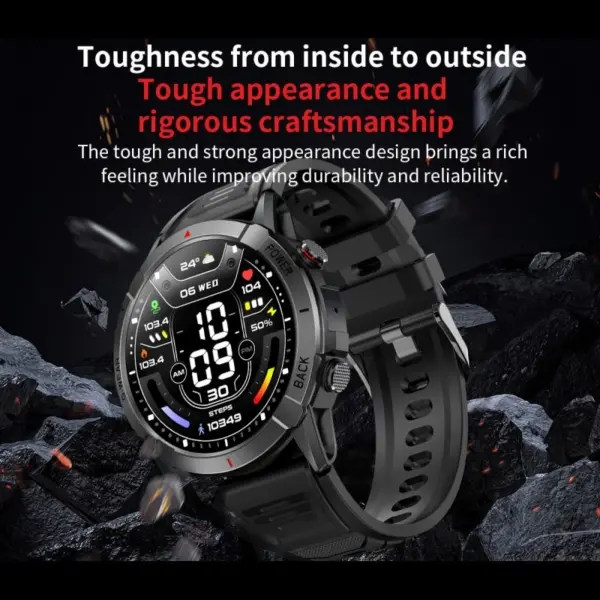 NX10 AMOLED HD Touch Screen Smartwatch. 1.43" aktivitets ur. Obsidian Black. - Image 22