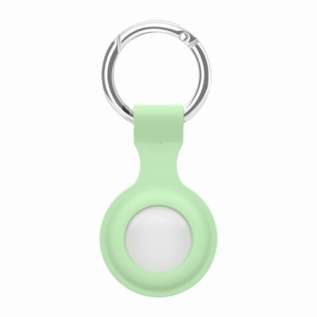 Flot og holdbar Apple AirTag silikone nøglering i lysegrøn.