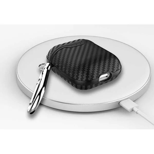 Carbon Fiber TPU beskyttelsescover til dit AirPods etui. Sort. Carbon Fiber TPU beskyttelsescover til dit AirPods etui. Sort. - Image 5