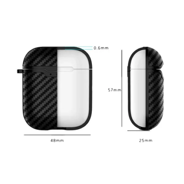 Carbon Fiber TPU beskyttelsescover til dit AirPods etui. Sort. Carbon Fiber TPU beskyttelsescover til dit AirPods etui. Sort. - Image 7