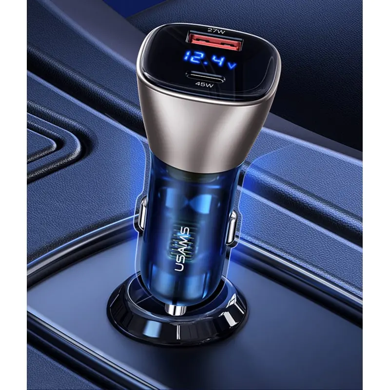 USAMS 72W Dual USB Billader. QC3.0 Quick Charge oplader. USB-A + USB-C. USAMS 72W Dual USB Billader. QC3.0 Quick Charge oplader. USB-A + USB-C. - Image 2