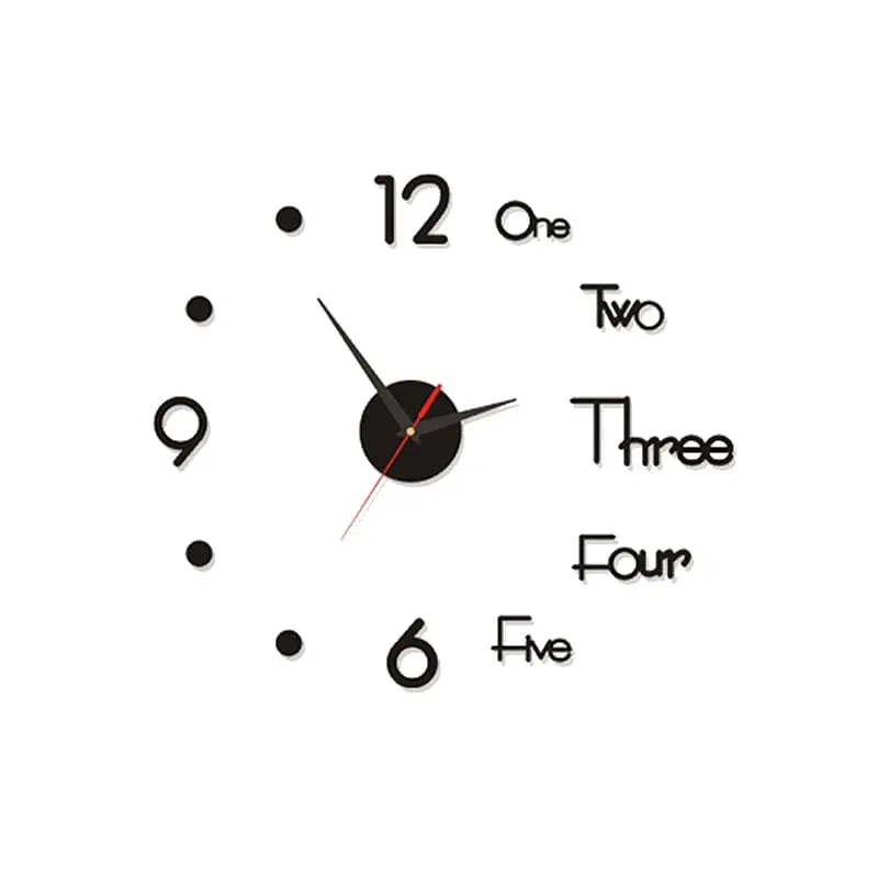 Selvklæbende DIY ur til væggen. Flot Modern Design Akryl vægur. Lille.