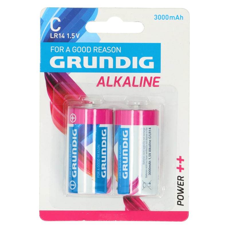 Grundig Alkaline LR14 C-batterier. 3000mAh. 2 stk Grundig Alkaline LR14 C-batterier. 3000mAh. 2 stk - Image 2