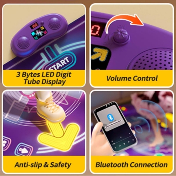 Interaktiv Dansemåtte med Bluetooth. Sjov, Musik og Bevægelse for Børn - Image 6