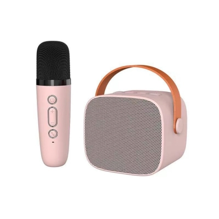 Bærbar Karaoke Højtaler m. Mikrofon.Perfekt til sjov og fest. Pink
