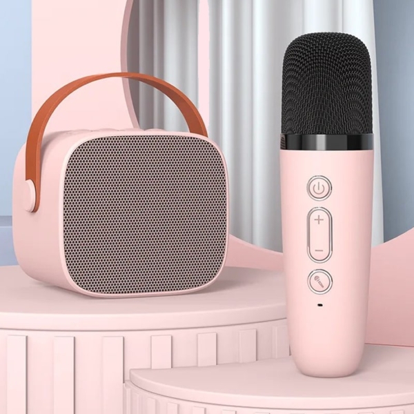 Smart Karaoke Højtaler med To Mikrofoner. Perfekt til Fest og Sjov. Blå - Image 4