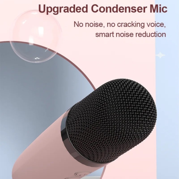Smart Karaoke Højtaler med To Mikrofoner. Perfekt til Fest og Sjov. Blå - Image 8