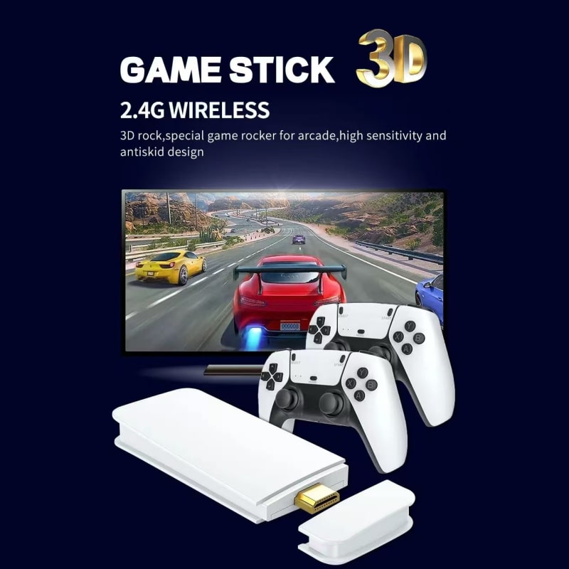 Retro Game Stick 4K – Trådløs Spillekonsol med 20.000+ Klassiske Spil og 2x Dual Controllers Retro Game Stick 4K – Trådløs Spillekonsol med 20.000+ Klassiske Spil og 2x Dual Controllers - Image 9