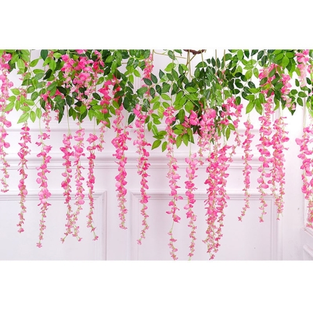 Kunstig Blåregn 110 cm – Wisteria Blomst til Bryllup & Dekoration – Pink Kunstig Blåregn 110 cm – Wisteria Blomst til Bryllup & Dekoration – Pink