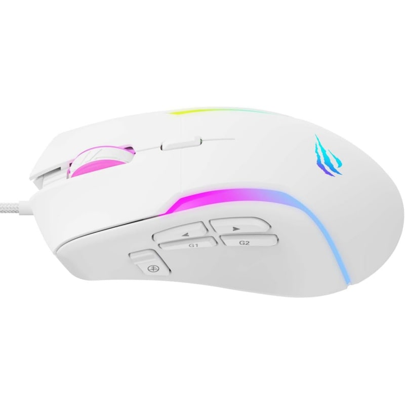 Havit MS1033 Gaming Mus. RGB Baggrundsbelysning samt op til 8000 DPI. Hvid Havit MS1033 Gaming Mus. RGB Baggrundsbelysning samt op til 8000 DPI. Hvid - Billede 5