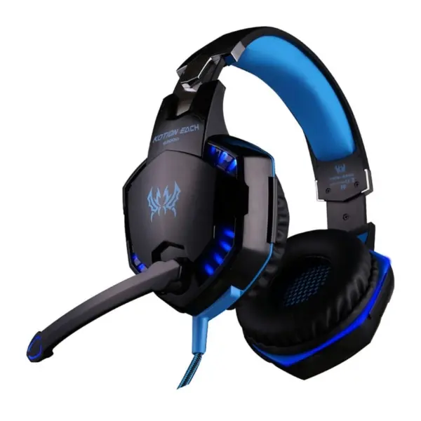 KOTION EACH G2000 Pro Gaming Headset med mikrofon. Super lyd og cool LED lys. Blå. - Image 2