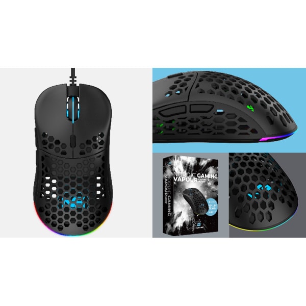 Nordic Gaming Vapour Ultra Light Gaming mus med RGB. Kun 60g! Nordic Gaming Vapour Ultra Light Gaming mus med RGB. Kun 60g! - Image 3