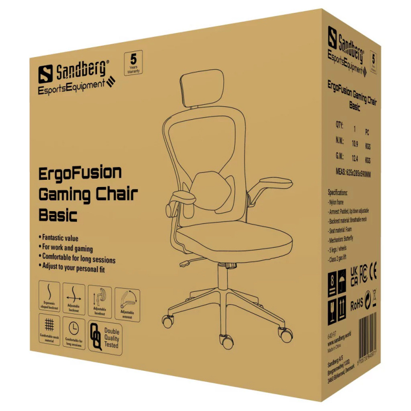 Sandberg ErgoFusion Gaming Chair Basic. Fed ergonomisk gaming stol. Sandberg ErgoFusion Gaming Chair Basic. Fed ergonomisk gaming stol. - Image 10