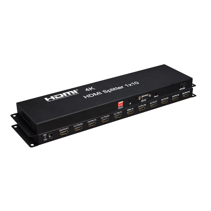 4K HDMI Splitter 1x10 - Fordel dit signal til 10 skærme i 4K