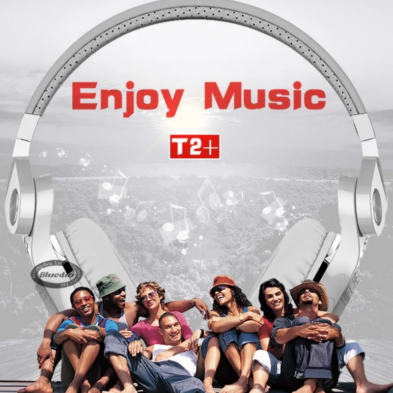 Bluedio T2+ Trådløse Hovedtelefoner med 40 timers Batteritid. Hvid Bluedio T2+ Trådløse Hovedtelefoner med 40 timers Batteritid. Hvid - Image 3