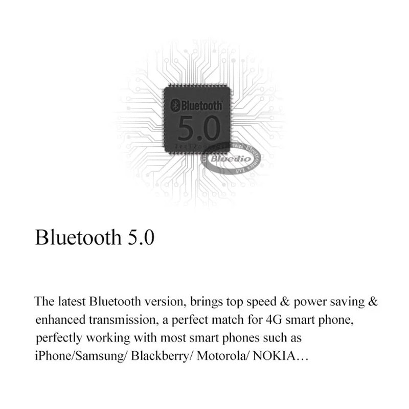 Bluedio T2+ Trådløse Hovedtelefoner med 40 timers Batteritid. Hvid Bluedio T2+ Trådløse Hovedtelefoner med 40 timers Batteritid. Hvid - Image 7