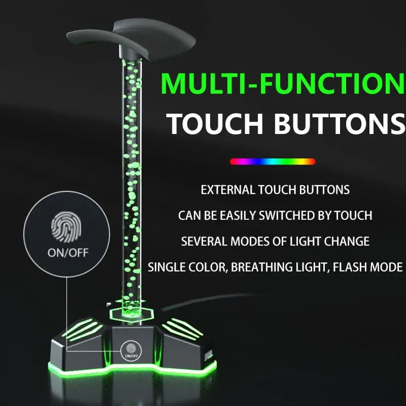 7.1 Audio RGB Headset Stander. Cool RGB lys med åndedrætseffekt. 7.1 Audio RGB Headset Stander. Cool RGB lys med åndedrætseffekt. - Billede 4
