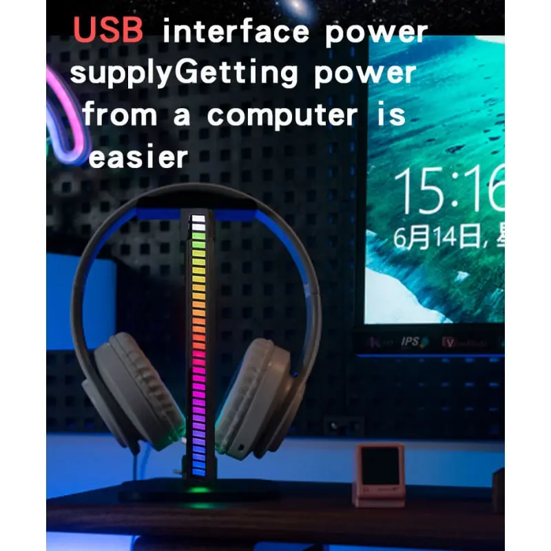 Gaming Headset stander med cool RGB Atmosfærelys. Gaming Headset stander med cool RGB Atmosfærelys. - Image 4