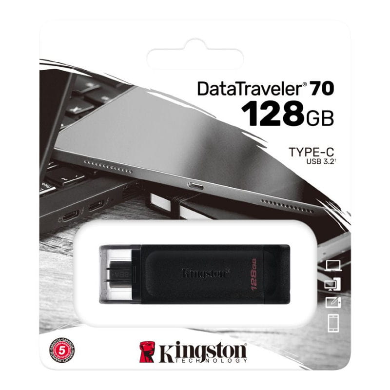 Kingston DataTraveler 70 USB-C 3.2 Gen 1 USB Stick 128GB – Sort Kingston DataTraveler 70 USB-C 3.2 Gen 1 USB Stick 128GB – Sort - Billede 2