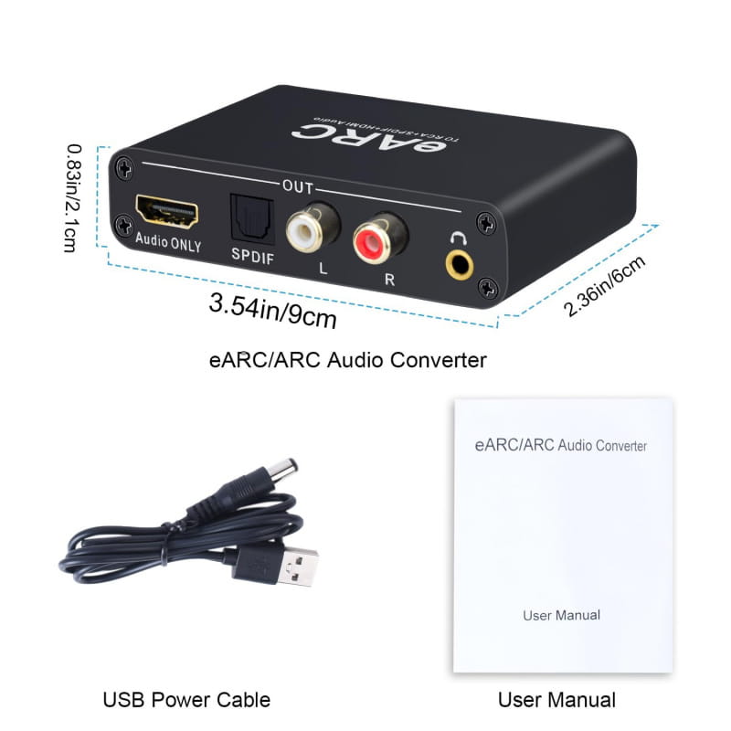 eARC/ARC Audio Konverter – HDMI til Optisk, RCA & 3.5mm eARC/ARC Audio Konverter – HDMI til Optisk, RCA & 3.5mm - Billede 11