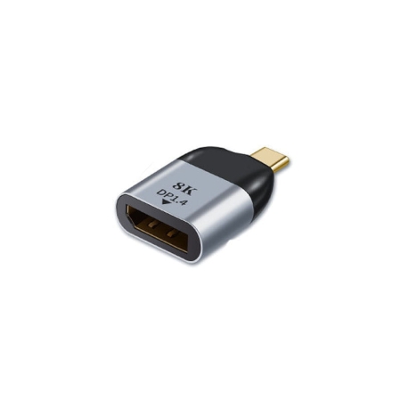 USB-C til DisplayPort Adapter 8K 60Hz - Grå/Sort USB-C til DisplayPort Adapter 8K 60Hz | DP 1.4