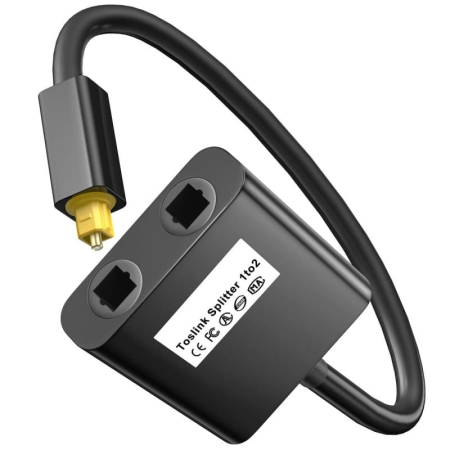 Toslink Optisk Fiber Splitter 1 til 2 – Digital Lydfordeler Toslink Optisk Fiber Splitter 1 til 2 – Digital Lyd