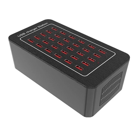 30-Port USB Ladestation 150W 30A – Sort 30-Port USB Ladestation 150W 30A – CE Godkendt - Sort