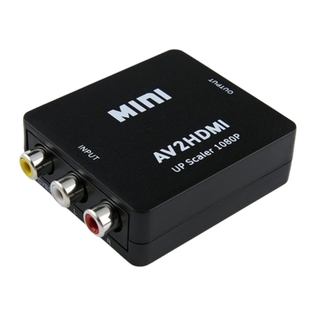 AV/RCA til HDMI Konverter. Full HD 1080p. Sort AV/RCA til HDMI Konverter. Full HD 1080p. Sort