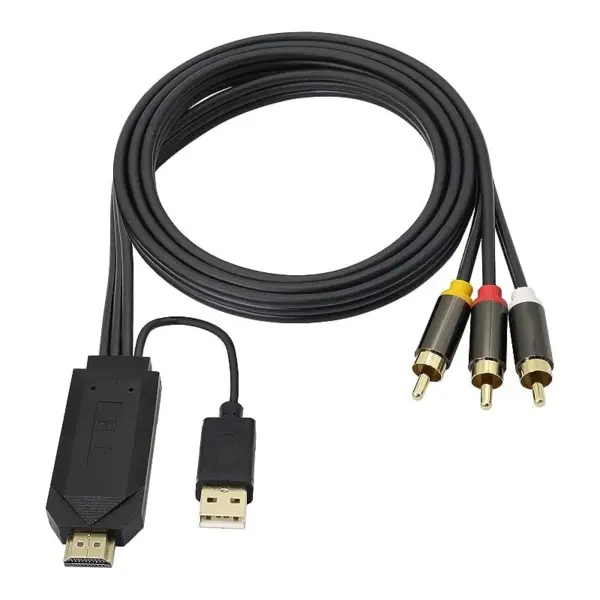 AV til HDMI kabel/RCA til HDMI med indbygget chip. 2 m.