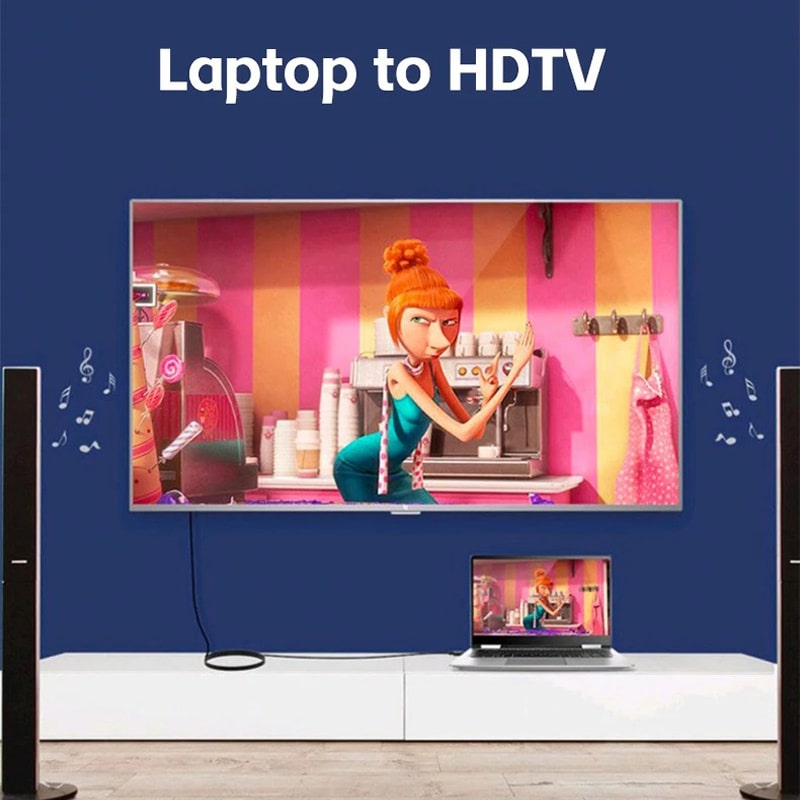 DisplayPort til HDMI Kabel. DP til HDMI i Full HD. 1.8m DisplayPort til HDMI Kabel. DP til HDMI i Full HD. 1.8m - Image 10