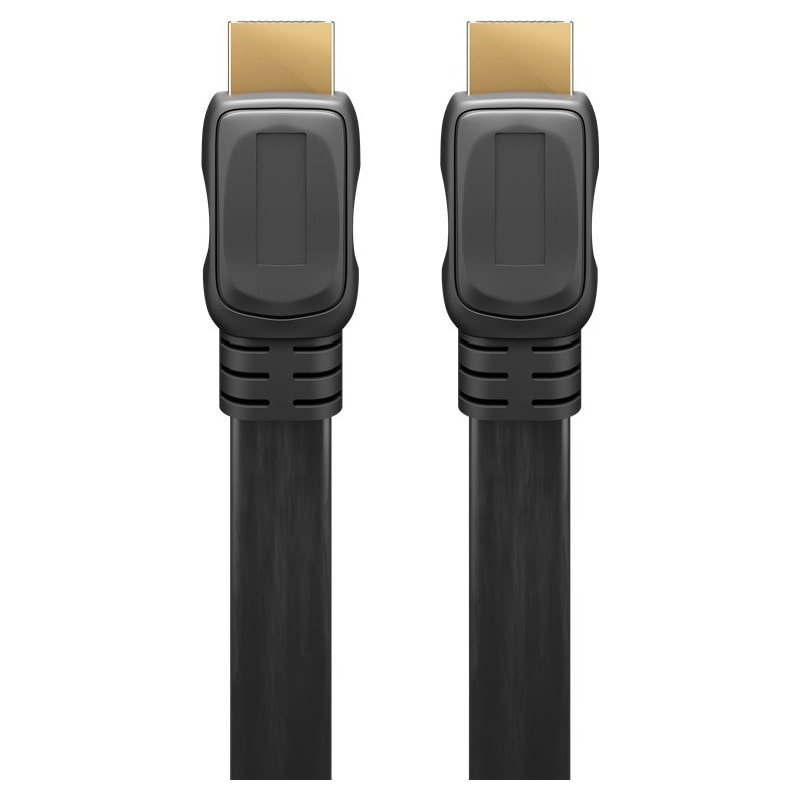 Goobay 4K HD HDMI 2.0 Kabel med Ethernet. Fladt, 60Hz, 4K. 1.5m. Sort