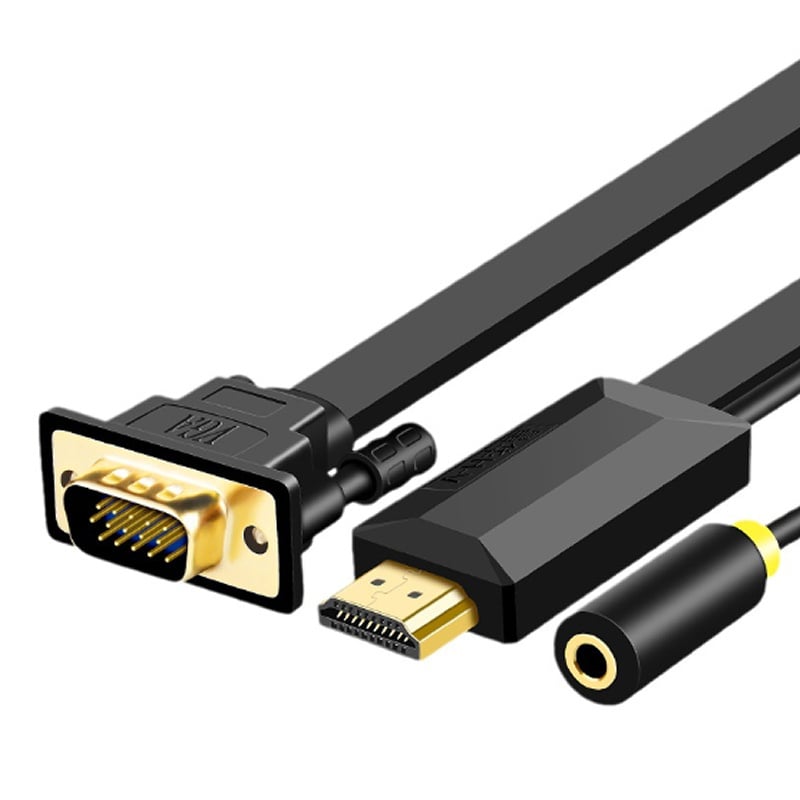High Quality HDMI til VGA kabel med audio indgang samt indbygget chip. 1 m. High Quality HDMI til VGA kabel med audio indgang samt indbygget chip. 1 m. - Image 2