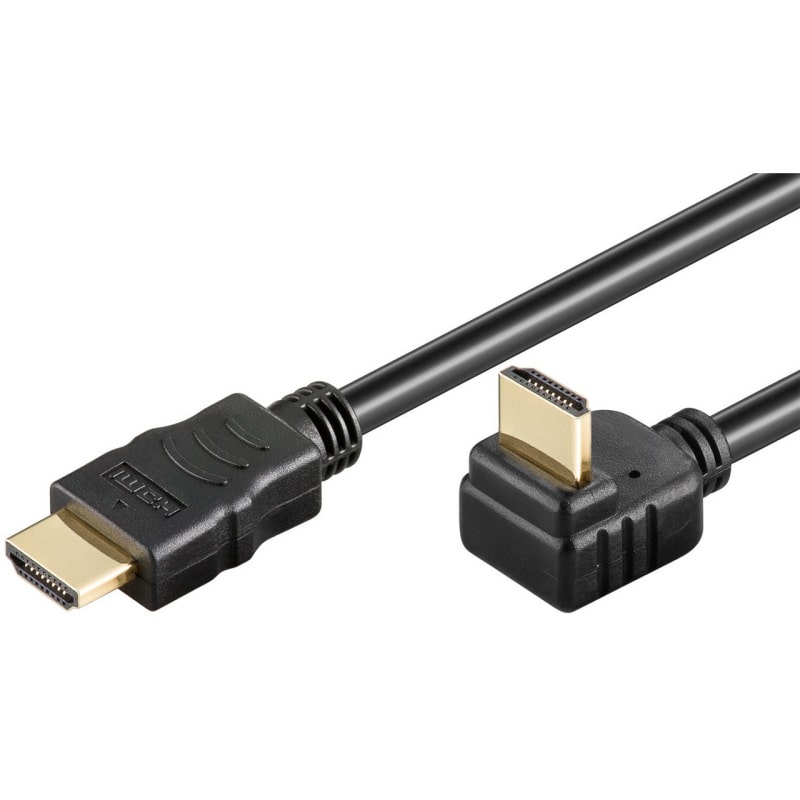 Goobay 4K HD HDMI Kabel med Ethernet. 270° vinklet kabel. 1m. Sort