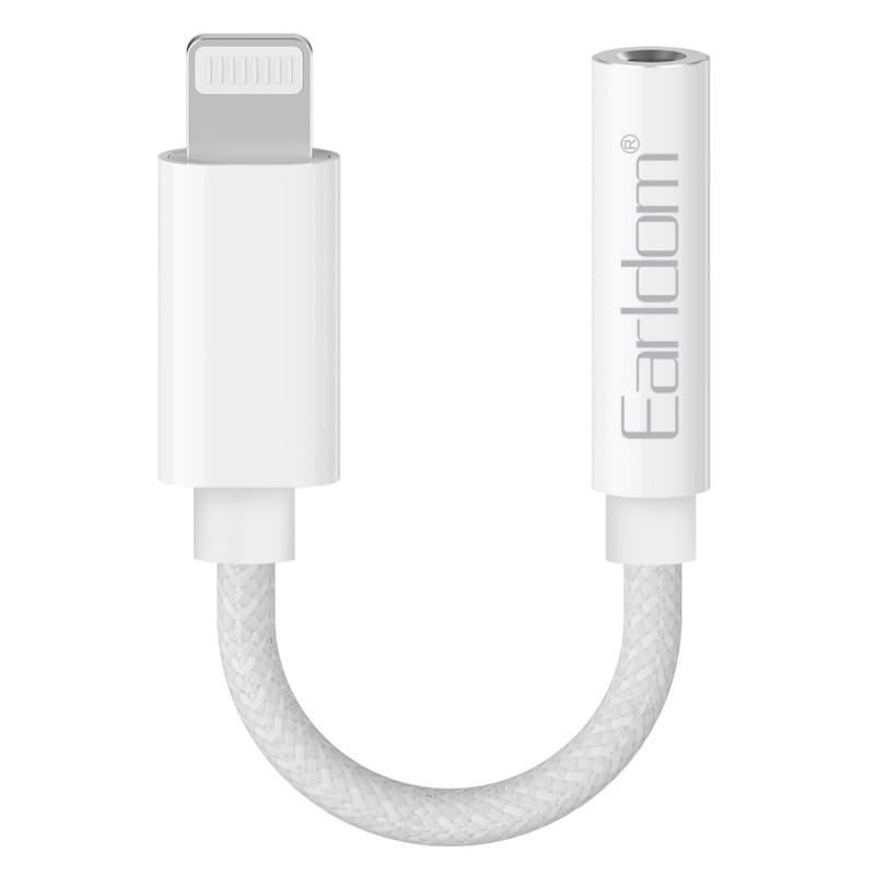 Earldom ET-OT68 iPhone Lightning Earphone adapter. Lightning til minijack - Hvid