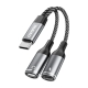 DUDAO L13C+ USB-C Splitter. 2 i 1 Opladning og Earphone Adapter Mobil, PC og tablet tilbehør