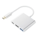 3 i 1 USB-C til HDMI (4K) +  USB3.0 + USB-C PD adapter. Silver