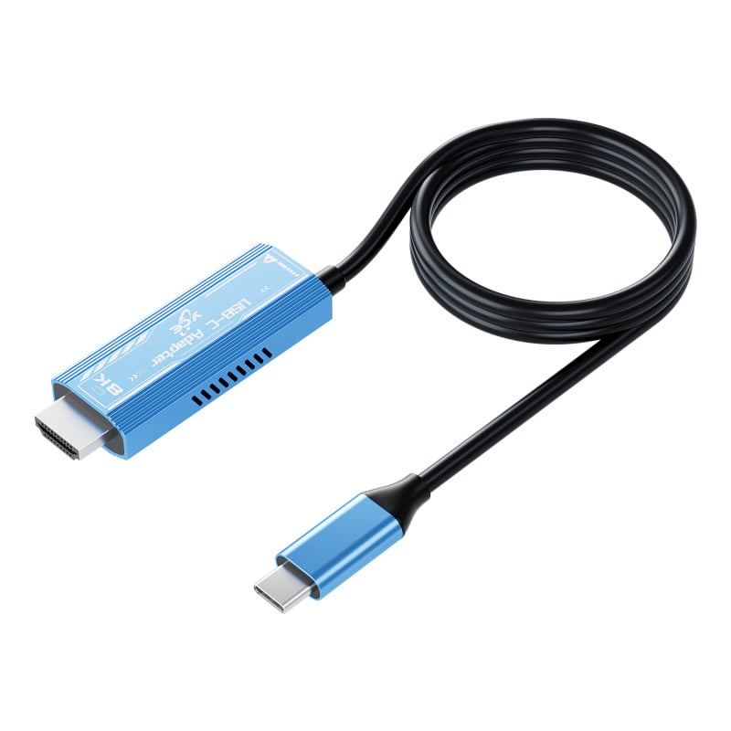 8K HDMI Adapter med USB-C og PD3.0 - 100W Opladning.