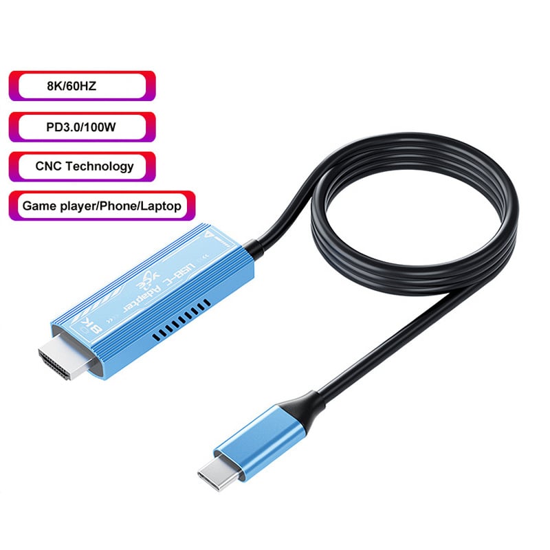 8K HDMI Adapter med USB-C og PD3.0 - 100W Opladning. 8K HDMI Adapter med USB-C og PD3.0 - 100W Opladning. - Billede 7