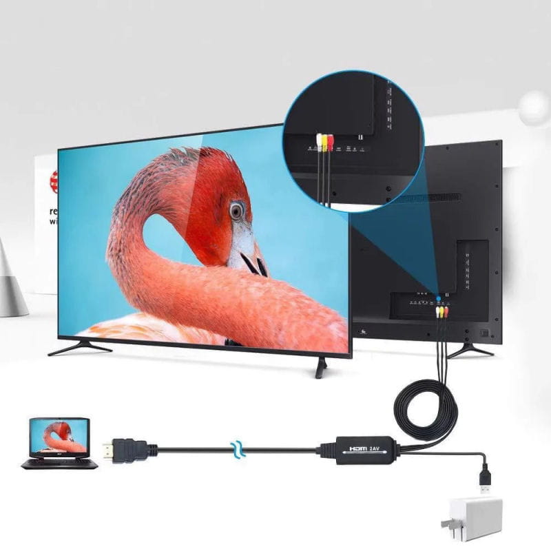 HDMI til AV/RCA Adapter – Til TV, VHS og Projektor – 1,8 m HDMI til AV/RCA Adapter – Til TV, VHS og Projektor – 1,8 m - Billede 4