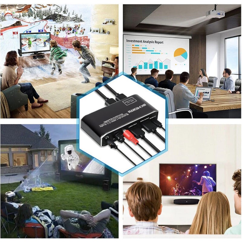 HDMI 2.1 Switch med lydudtræk (Audio Extractor) – ARC/eARC – 8K/30Hz & 4K/120Hz – Optisk & Coaxial lydudgang HDMI 2.1 Switch med lydudtræk (Audio Extractor) – ARC/eARC – 8K/30Hz & 4K/120Hz – Optisk & Coaxial lydudgang - Image 7