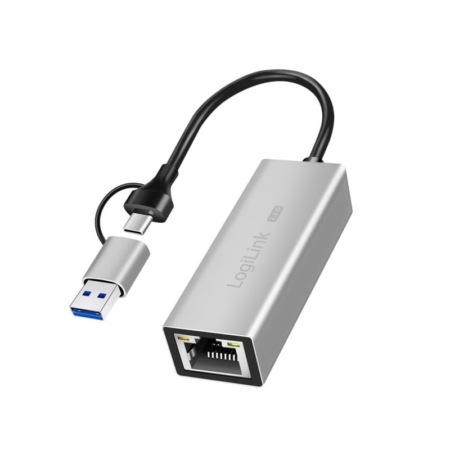 LogiLink USB-A/-C til 2,5G LAN-adapter. Streaming, gaming mm