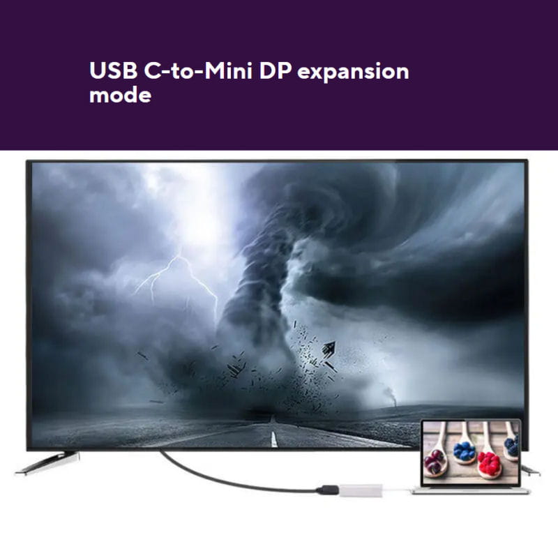USB-C til Mini DisplayPort Adapter 4K 10Gbps – Silver USB-C til Mini DisplayPort Adapter 4K 10Gbps – Silver - Billede 8