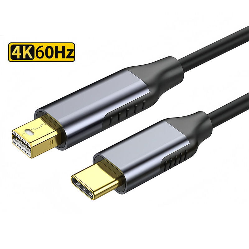 USB-C til Mini DisplayPort Kabel 4K 60Hz HDR – 1.8m, Sort USB-C til Mini DisplayPort Kabel 4K 60Hz HDR-Sort