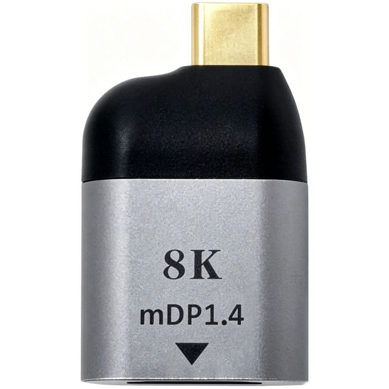 USB-C Han til Mini DisplayPort Hun Adapter 8K – DP1.4 Converter til 4K/8K Skærm – Grå/Sort USB-C Han til Mini DisplayPort Hun Adapter 8K – DP1.4 Converter til 4K/8K Skærm – Grå/Sort - Billede 2