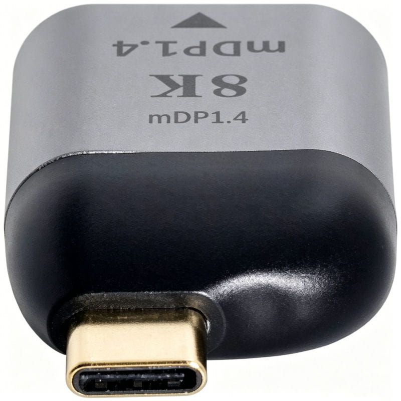 USB-C Han til Mini DisplayPort Hun Adapter 8K – DP1.4 Converter til 4K/8K Skærm – Grå/Sort USB-C Han til Mini DisplayPort Hun Adapter 8K – DP1.4 Converter til 4K/8K Skærm – Grå/Sort - Billede 4
