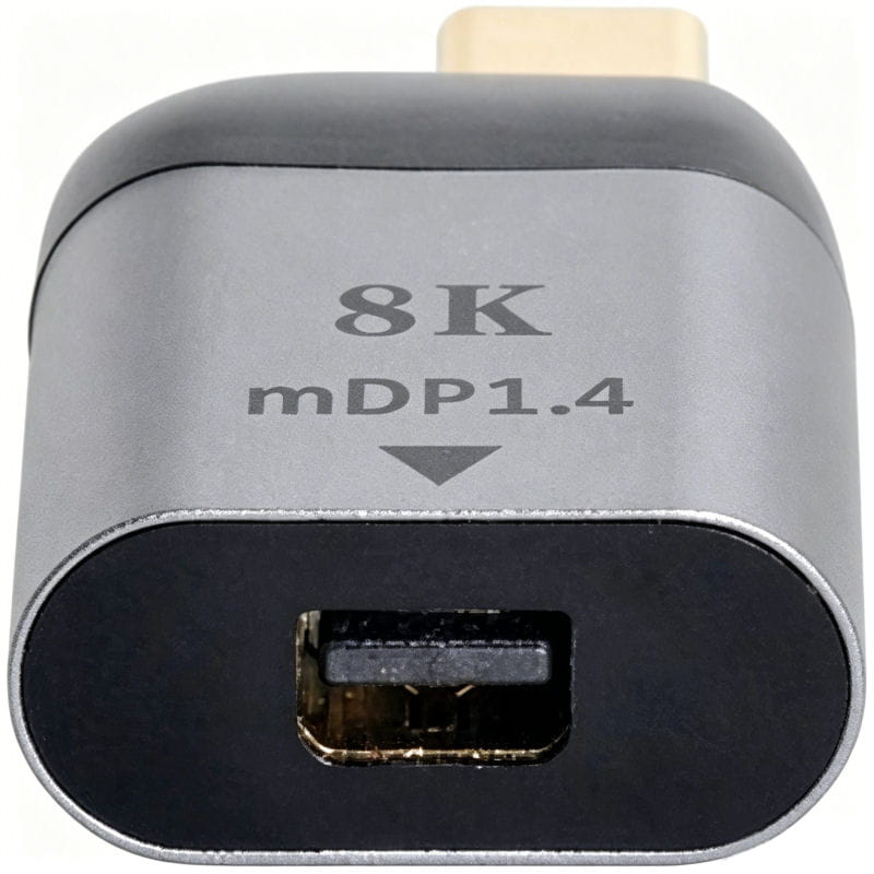 USB-C Han til Mini DisplayPort Hun Adapter 8K – DP1.4 Converter til 4K/8K Skærm – Grå/Sort USB-C Han til Mini DisplayPort Hun Adapter 8K – DP1.4 Converter til 4K/8K Skærm – Grå/Sort - Billede 5