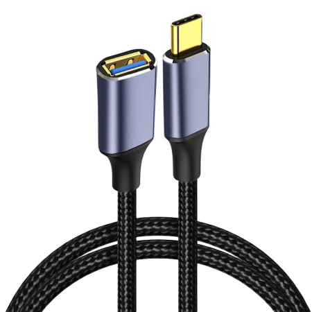 USB-C til USB-A 3.0 OTG Kabel – 5Gbps Data & 2A Opladning – 1m USB-C til USB-A 3.0 OTG Kabel Flettet Nylon Hurtig Data. 1m